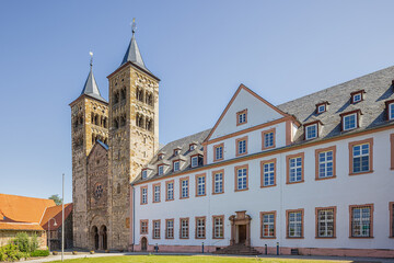 View of the Ilbenstadt Abbey Church and Convent Building, a former Premonstratensian monastery