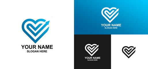 Heart Logo with Arrow Gradient: A Modern Branding Symbol for Marketing and Growth