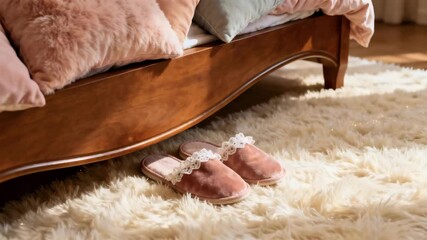 Soft home interior still life in gentle neutral tones representing relaxation and everyday comfort