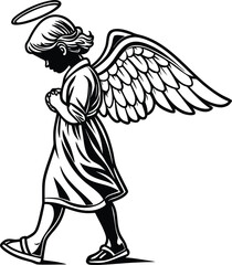 Tiny angel silhouette design