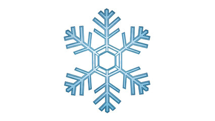 Blue Snowflake Clipart &ndash; Stylized Winter Icon with Hexagonal Symmetry PNG