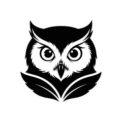 Black and white stylized owl head logo inside a circle