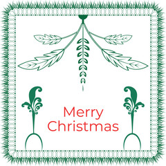 Elegant Green Merry Christmas Greeting Card