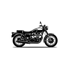 Fototapeta premium Classic motorcycle side view illustration