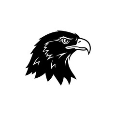 Eagle head in black and white isolated on white background editable vactor