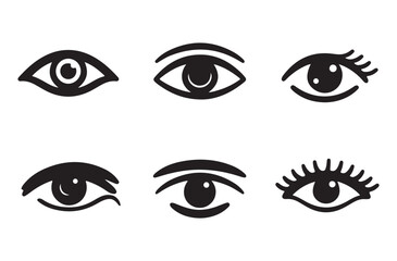 eyes Silhouette Icon Sheet &ndash; 6 different Shapes