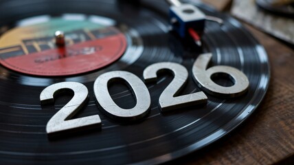 close up photo metal 2026 numbers spinning vinyl record player needle