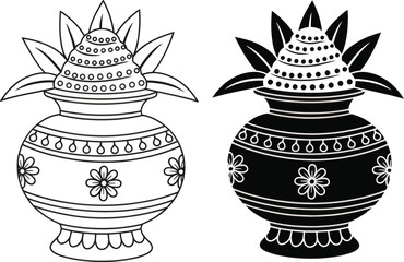 Decorative Kalash Pot Vector