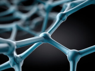 Futuristic network structure with blue molecular connections, abstract science background, innovation and technology concept