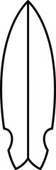 Surfboard outline minimal beach sport vector