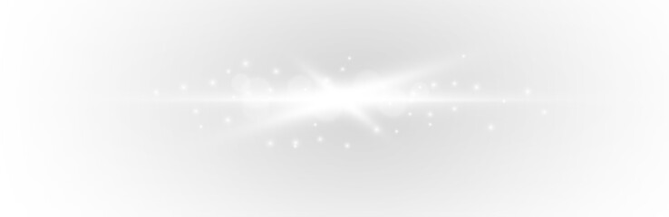 A thin white beam stretches in a luminous straight line, shimmering with tiny spark particles. Its soft glow enhances depth and clarity. A delicate highlight for futuristic layouts. PNG