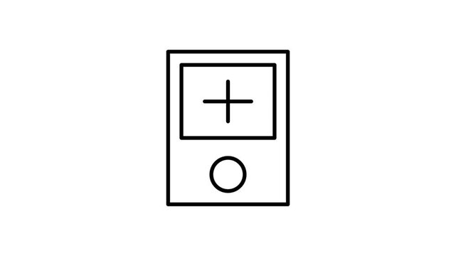  A black and white image of a classic MP3 player, showcasing its sleek design and simple interface.