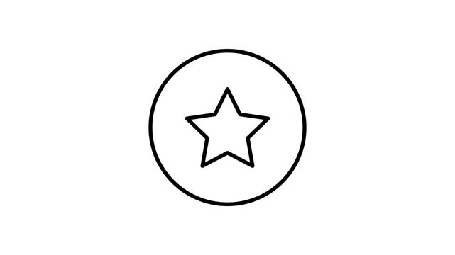 A yellow star enclosed in a circle, set against a solid black background.
