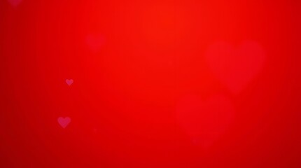 Valentine and Love Theme Backgrounds, red background with soft heart shaped bokeh lights.