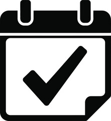 Calendar with check mark reminder icon vector illustration