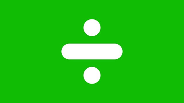 Division icon animation. mathematics calculating sign symbol motion. representing digital math icon 4k video footage.