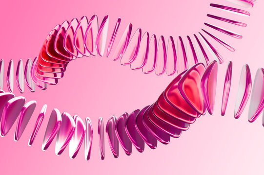 Abstract 3D background with vibrant pink spiral shapes, perfect for design
