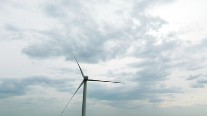 Aerial view of wind power generator