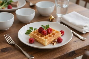 waffles with strawberries