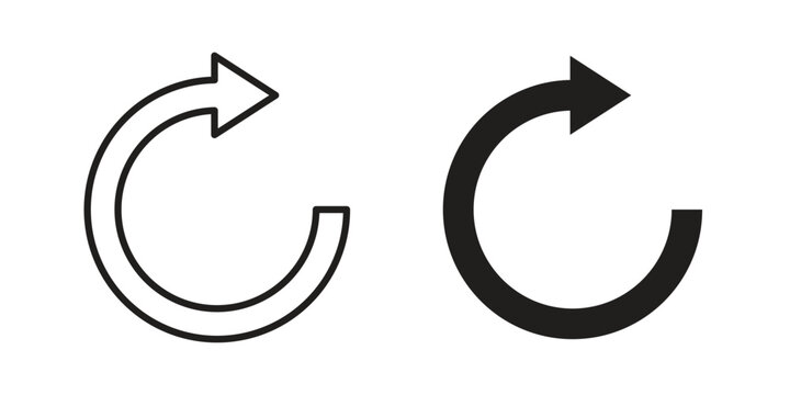 Redo icon pictogram in trendy outline style. icon, sign or symbol.