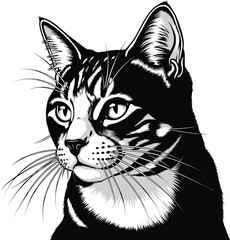 Cat Portrait Vector Illustration