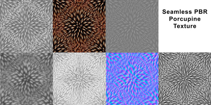 Seamless PBR Porcupine Texture 3D Design