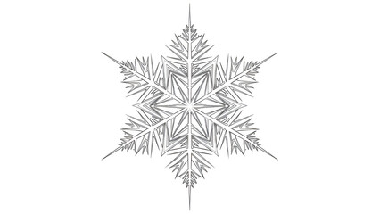 Snowflake Clipart &ndash; Geometric Black and White Winter Icon PNG