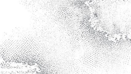 Urban grunge halftone texture vector with distressed overlay for modern graphic projects. Black on white subtle halftone grunge texture for abstract mild background effects. 