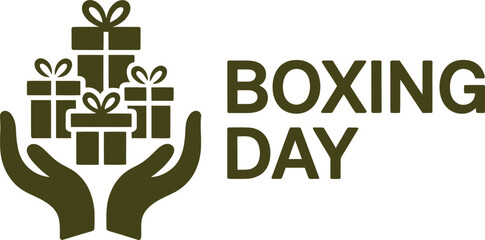 Festive illustration celebrating boxing day with traditional elements and vibrant colors