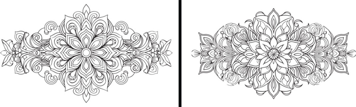 Fototapeta Mandala design vector, decorative ornament artwork, circular spiritual pattern, ethnic decorative background, intricate floral mandala, detailed ornamental vector, abstract cultural art, bohemian styl