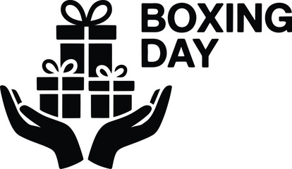 Festive boxing day illustration featuring holiday sale promotions and gift giving traditions