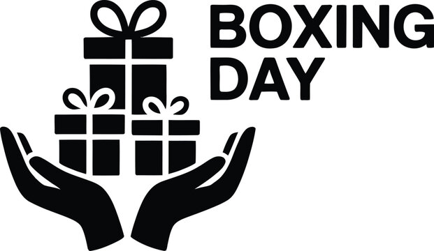 Festive boxing day illustration featuring holiday sale promotions and gift giving traditions - Powered by Adobe
