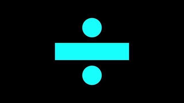 Division icon animation. mathematics calculating sign symbol motion. representing digital math icon 4k video footage.