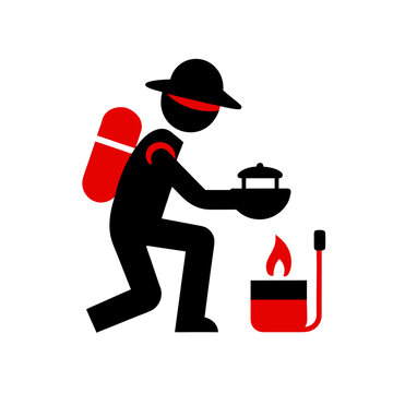 vector illustration of a man with a briefcase and a suitcase