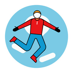 Obraz premium vector illustration of a snowboarder