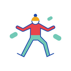 man running on blue background