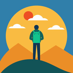 Obraz premium silhouette of a man in the desert
