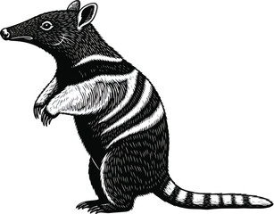 Standing numbat illustration wildlife animal silhouette vector