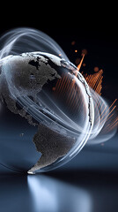 Digital globe symbolizes connection and innovation in a modern world filled with data