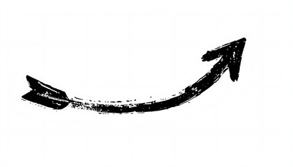 Hand Drawn Arrow on White Background