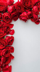 Vibrant red roses create a stunning floral frame for special moments and celebrations
