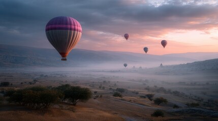 Fototapeta premium hot air balloons flying over cappadocia