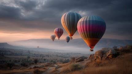 Fototapeta premium hot air balloons flying over cappadocia