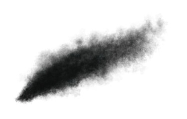 Realistic Black Smoke Cloud Vector Element. Isolated Dark Fog, Mist, or Steam Texture Overlay. Industrial Fire Smog or Pollution Effect. Abstract Weather Symbol Art.