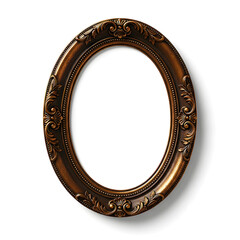 Ornate vintage oval picture frame, featuring elegant decorative carvings and a rich dark finish, perfect for showcasing cherished photos or adding a classic design element