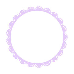 Simple purple lace frame, pentagon tag, label