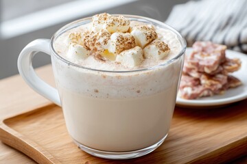 Hot Chocolate with cream in a white ceramic mug