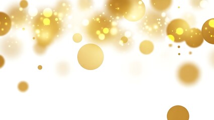 Horizontal band of ethereal golden bokeh effect, suitable as a festive graphic element or glowing design background
