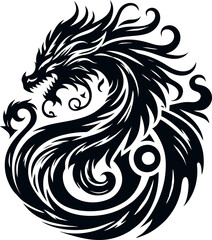 Fototapeta premium Mystical Dragon Silhouette for Fantasy Design