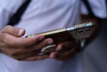 Hand Holding a Smartphone